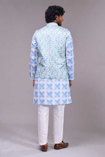 Arihant Rai Sinha Bundi & Geometric Pattern Kurta Set 