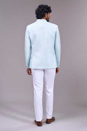 Arihant Rai Sinha Ice Blue Bandhgala 
