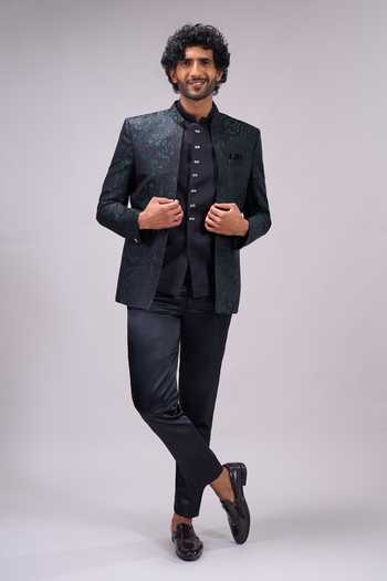Arihant Rai Sinha Jacquard Bandhgala & Pant Set 