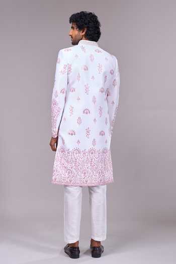 Arihant Rai Sinha Art Silk Sherwani Jacket & Pant Set 
