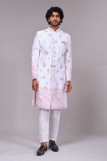Arihant Rai Sinha Art Silk Sherwani Jacket & Pant Set 