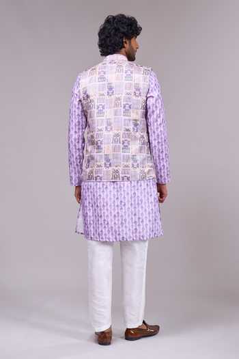 Arihant Rai Sinha Printed Kurta & Nehru Jacket Set 