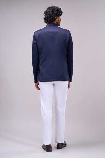 Arihant Rai Sinha Blue Button Down Bandhgala Jacket 
