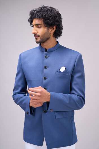 Buy_Arihant Rai Sinha_Grey Button Down Bandhgala 