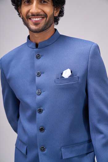 Shop_Arihant Rai Sinha_Grey Button Down Bandhgala 