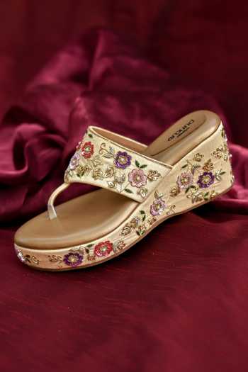 Around Always Tarini Embroidered Wedges 