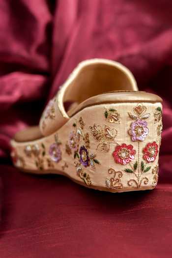 Around Always Tarini Embroidered Wedges 