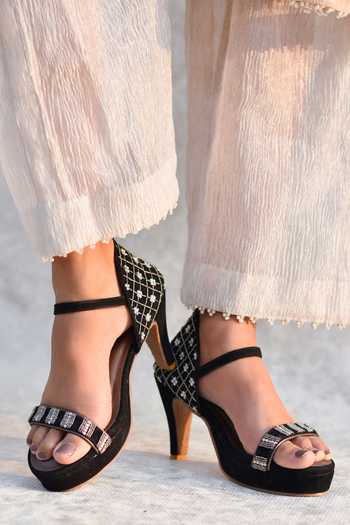 Around Always Black Cosmo Heels Online at Aza Fashions Around Always_Black Cosmo Heels _Online_at_Aza_Fashions
