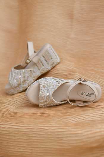 Around Always Divija Polyester Silk Wedges 