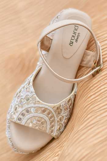 Buy Around Always Ivory Divija Polyester Silk Wedges Online at Aza Fashions Buy_Around Always_Ivory Divija Polyester Silk Wedges _Online_at_Aza_Fashions