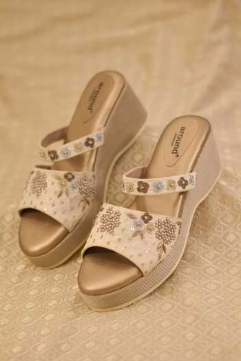 Around Always Shireen Embroidered Wedges 
