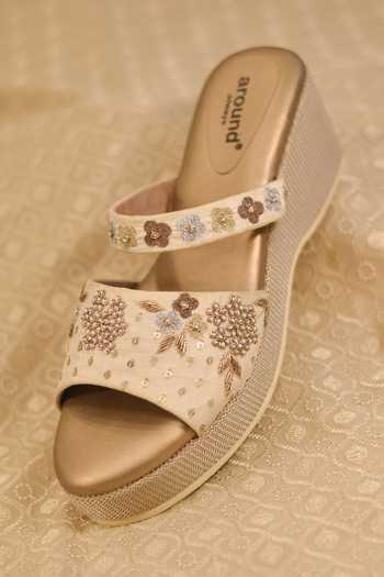 Around Always Shireen Embroidered Wedges 