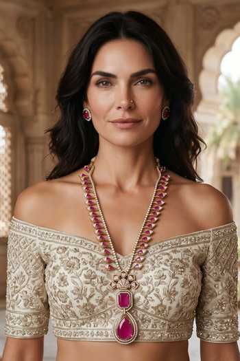 Amaara Jewels Rohani Drop Embellished Long Necklace 