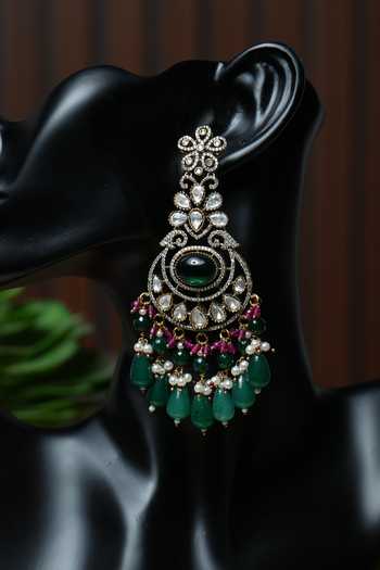 Amaara Jewels Bloom Embellished Long Earrings 