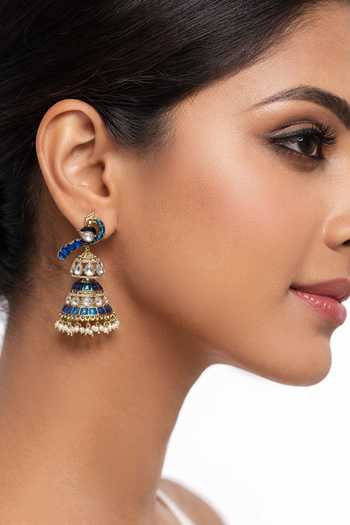 Chaotiq By Arti Bird Motif Jhumka Earrings 