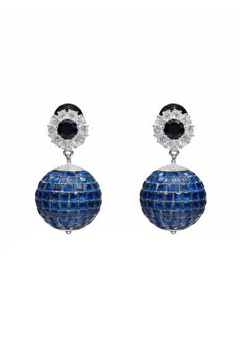 Chaotiq By Arti Blue Stone Drop Earrings 