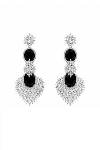 Chaotiq By Arti Imitation Diamond Dangler Earrings 