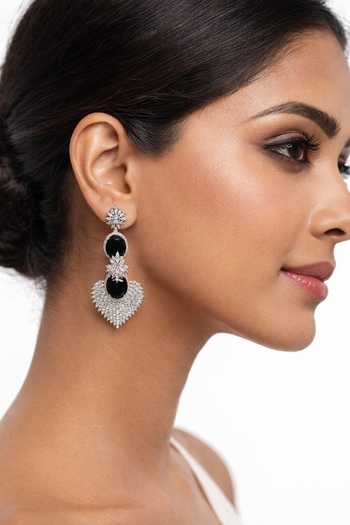 Chaotiq By Arti Imitation Diamond Dangler Earrings 