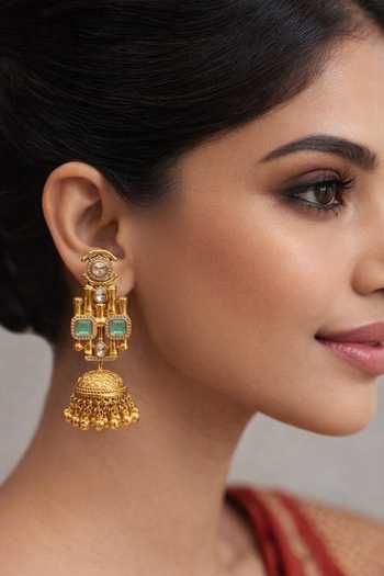 Chaotiq By Arti Polki Embellished Geometric Jhumkas 