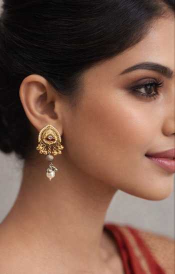 Chaotiq By Arti Paan Shaped Polki Earrings 