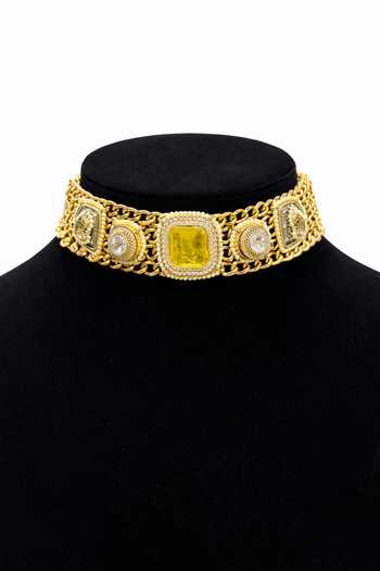 Chaotiq By Arti Polki & Yellow Stone Embellished Choker 