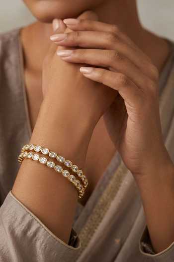 Chaotiq By Arti Single Line Polki Bangles - Set of 2 