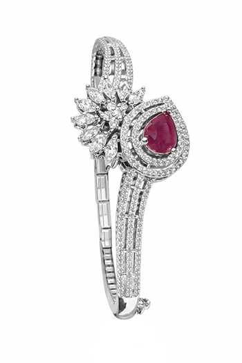 Chaotiq By Arti Imitation Diamond & Ruby Bracelet 