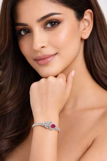 Chaotiq By Arti Imitation Diamond & Ruby Bracelet 