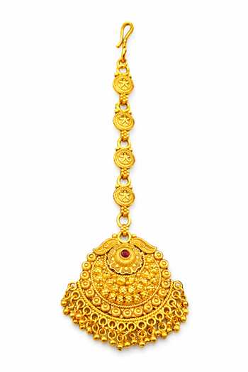 Chaotiq By Arti Carved Tassel Drop Maangtikka 