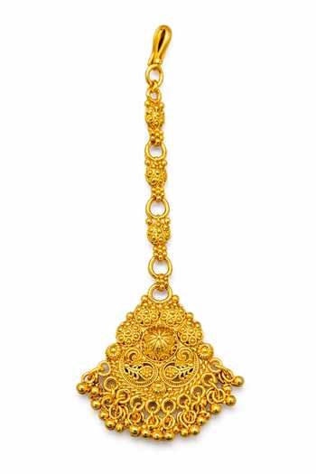 Chaotiq By Arti Paisley Carved Bead Drop Maangtikka 