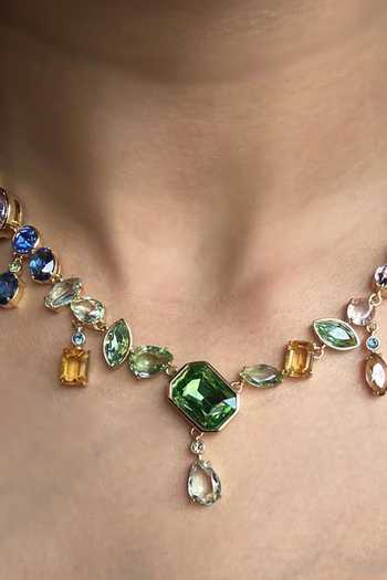 ESME_Multi Color Chromatique Flow Embellished Necklace _Online_at_Aza_Fashions