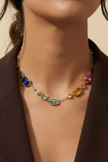 ESME_Multi Color Prismatique Line Embellished Necklace _Online_at_Aza_Fashions