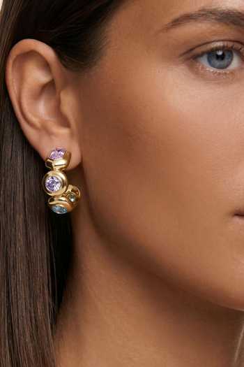 ESME_Multi Color Auric Embellished Hoops _Online_at_Aza_Fashions