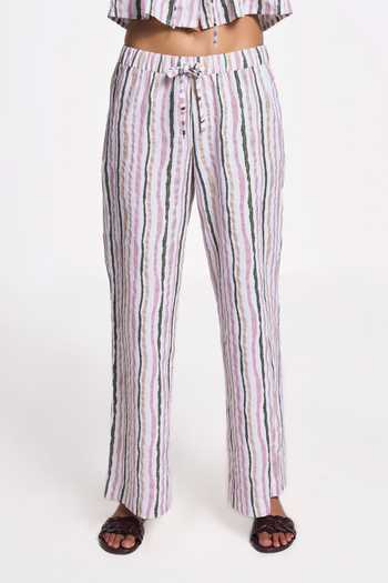Terra Luna_Multi Color Cotton Dara Stripe Pattern Pant _Online_at_Aza_Fashions