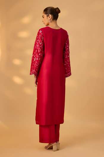 The Aarya Handwoven Chanderi Embroidered Kurta Set 
