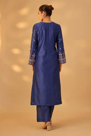 The Aarya Embroidered Handwoven Chanderi Kurta Set 