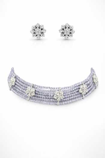 Chaotiq By Arti Stone & Imitation Diamond Choker Set 