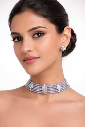Chaotiq By Arti Stone & Imitation Diamond Choker Set 