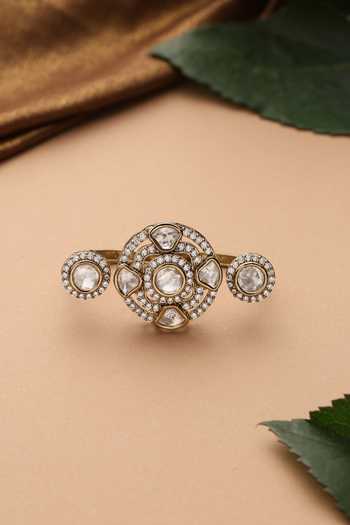 Swabhimann Gold Polki Adjustable Ring 