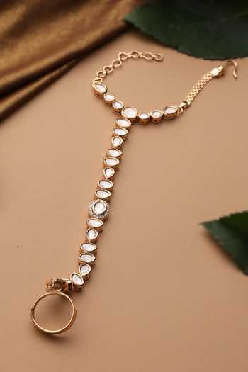 Swabhimann Rose Gold Polki Hathphool 