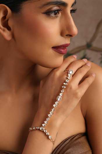 Swabhimann Rose Gold Polki Hathphool 