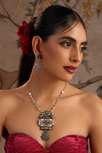 Swabhimann Embellished Pendant Necklace Set 