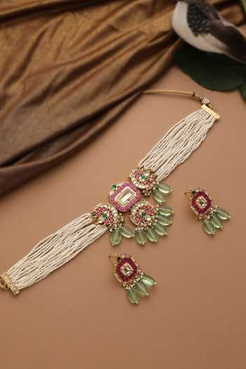 Swabhimann Jadau Polki Embellished Choker Set 