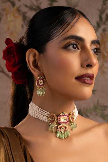 Swabhimann Jadau Polki Embellished Choker Set 