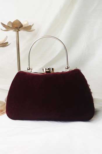 Soho Boho Studio By Aarti Thakur Hand Embroidered Beaded Velvet Clutch 