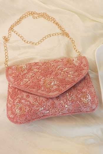 Buy Soho Boho Studio By Aarti Thakur Pink Hand Embroidered Silk Clutch Online at Aza Fashions Buy_Soho Boho Studio By Aarti Thakur_Pink Hand Embroidered Silk Clutch _Online_at_Aza_Fashions