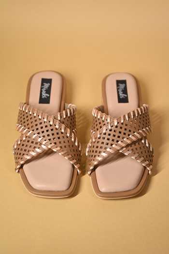 Buy_Miraki_Beige Criss Cross Strap Flats 