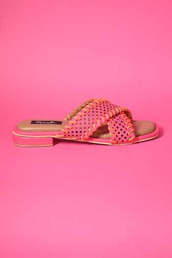 Miraki Pink Woven Strap Flats Online at Aza Fashions Miraki_Pink Woven Strap Flats _Online_at_Aza_Fashions