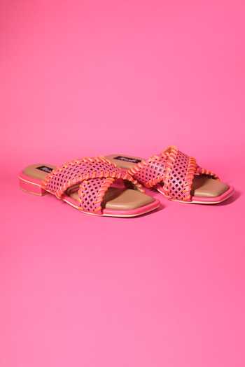 Buy Miraki Pink Woven Strap Flats Online at Aza Fashions Buy_Miraki_Pink Woven Strap Flats _Online_at_Aza_Fashions