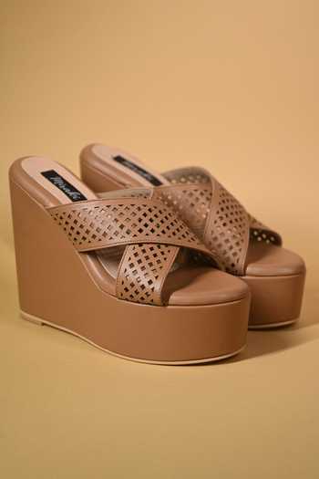 Buy Miraki Beige Criss Cross Strap Wedges Online at Aza Fashions Buy_Miraki_Beige Criss Cross Strap Wedges _Online_at_Aza_Fashions